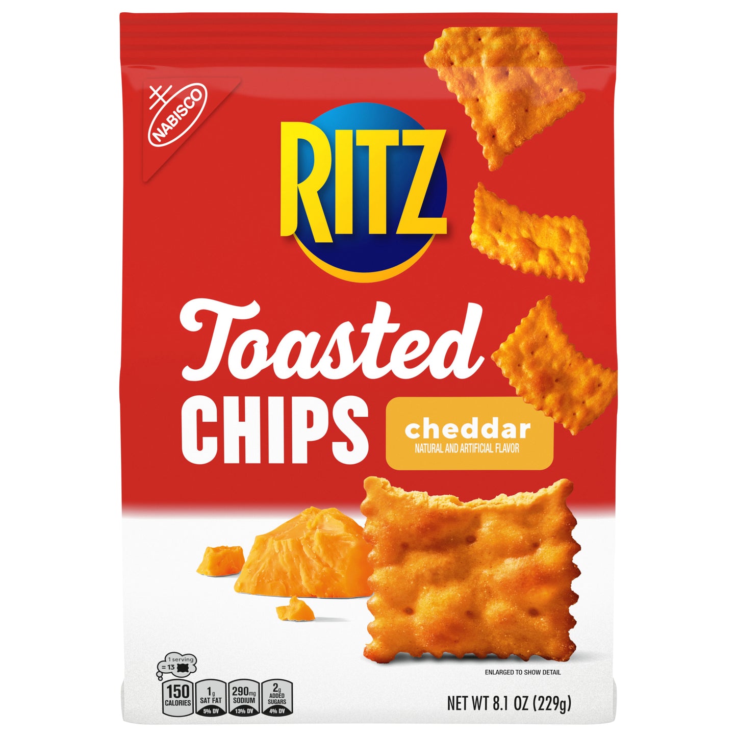 RITZ Toasted Chips Cheddar Crackers, 8.1 oz