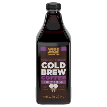 Wide Awake Coffee Co. Unsweetened Espresso Blend Cold Brew Coffee 48 fl oz