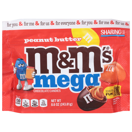 M&M's Peanut Butter Chocolate Candies Mega Sharing Size 8.6 oz