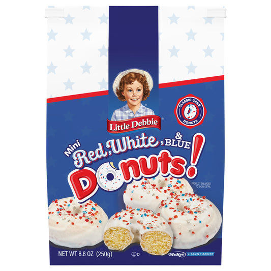 Snack Cakes, Little Debbie Family Pack Red, White and Blue Mini Donuts (bagged)