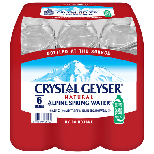 Crystal Geyser Natural Alpine Spring Water 6 - 16.9 fl oz Bottles