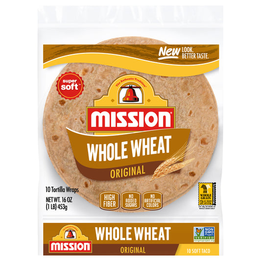 Mission Soft Taco Whole Wheat Tortillas, 10 Count