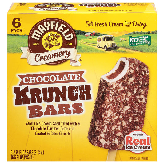 Mayfield Creamery 6 Pack Chocolate Krunch Bars 6 - 2.75 fl oz Packs