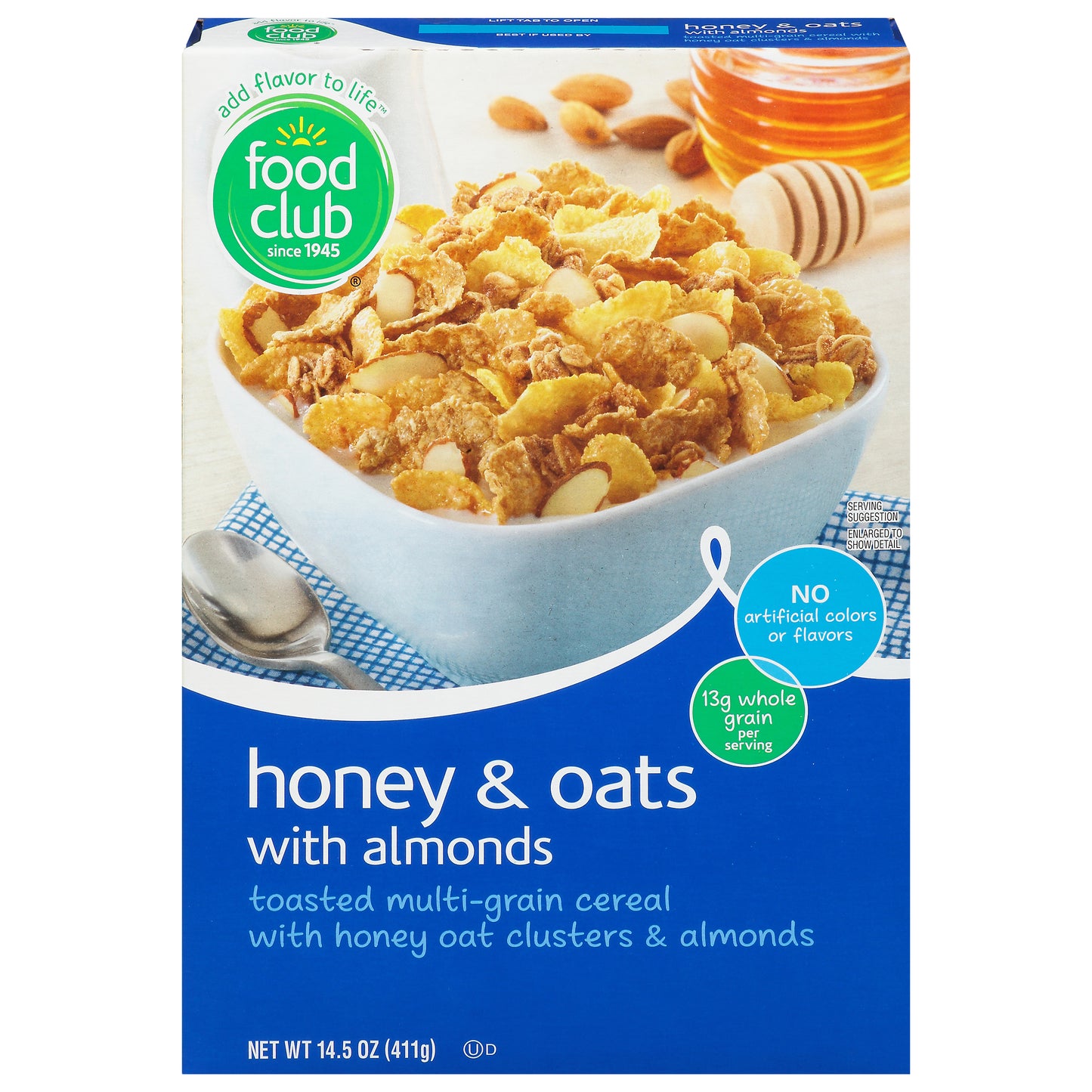 Food Club Honey & Oats with Almonds Cereal 14.5 oz