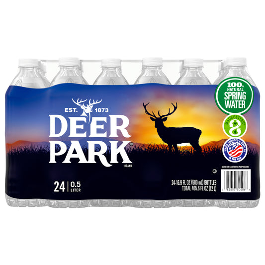 DEER PARK Brand 100% Natural Spring Water, 16.9-ounce plastic bottles (Pack of 24)