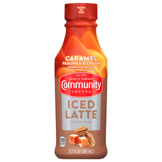Community Coffee Caramel Pralines and Cream Iced Latte RTD 13.7 fl oz Bottle