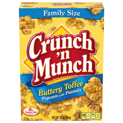 CRUNCH 'N MUNCH Buttery Toffee Popcorn with Peanuts, 10 oz.
