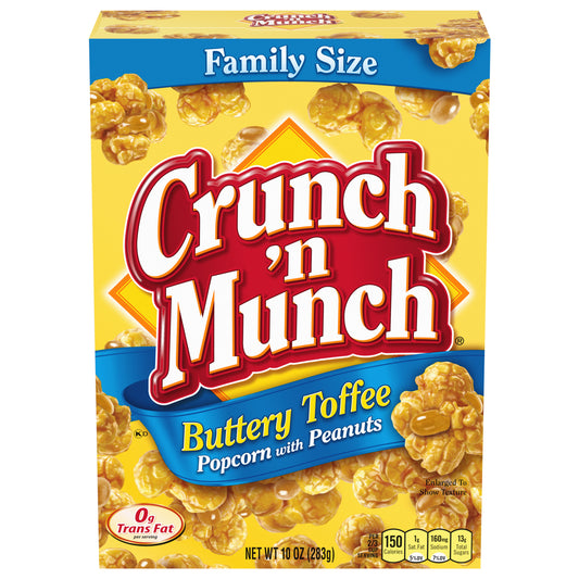 CRUNCH 'N MUNCH Buttery Toffee Popcorn with Peanuts, 10 oz.