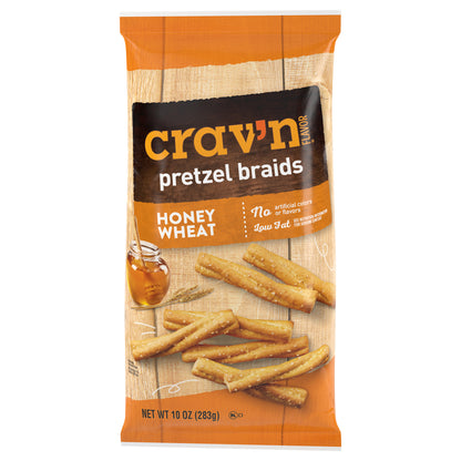 Crav'n Flavor Honey Wheat Pretzel Braids 10 oz