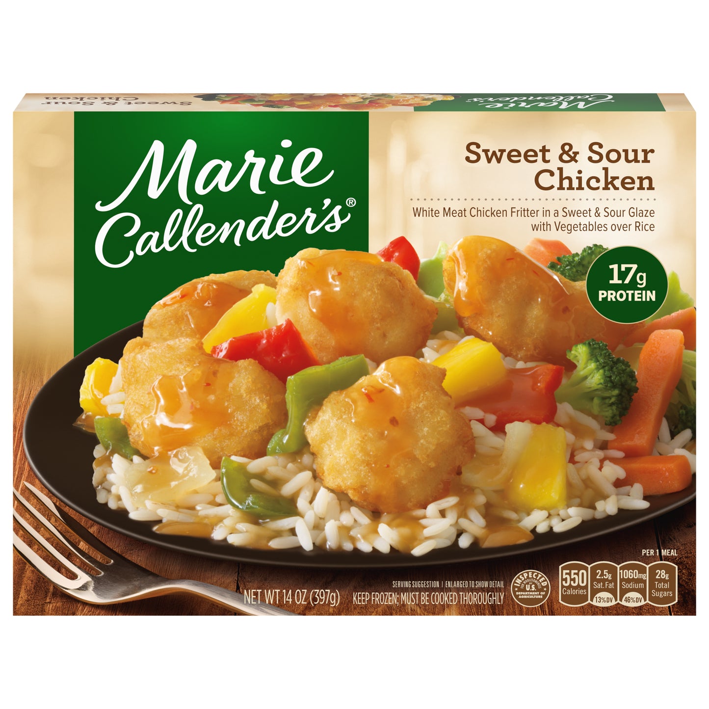 Marie Callender's Frozen Dinner, Sweet & Sour Chicken, 14 Ounce