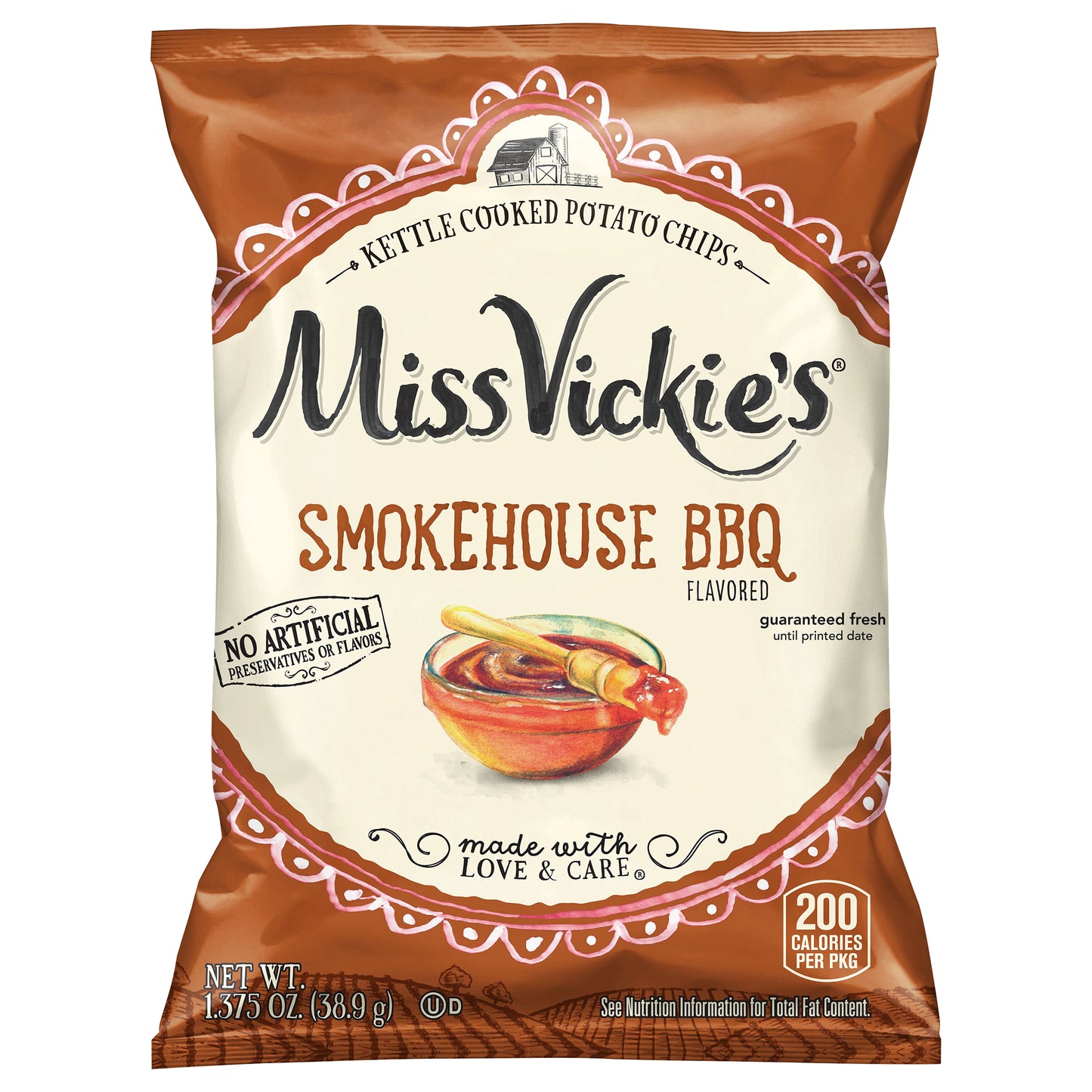 Miss Vickie's Kettle Cooked Potato Chips Smokehouse BBQ 1.375 Oz