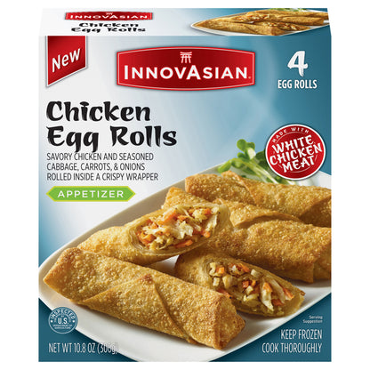 InnovAsian Chicken Egg Rolls, 10.8oz (Frozen)