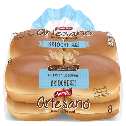 Sara Lee Artesano Brioche Buns, 8 count, 16 oz