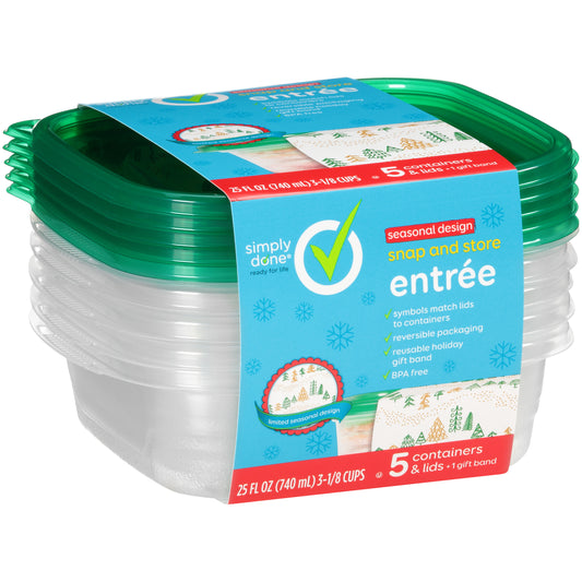 Snap And Store Entree Containers & Lids, Seasonal Design