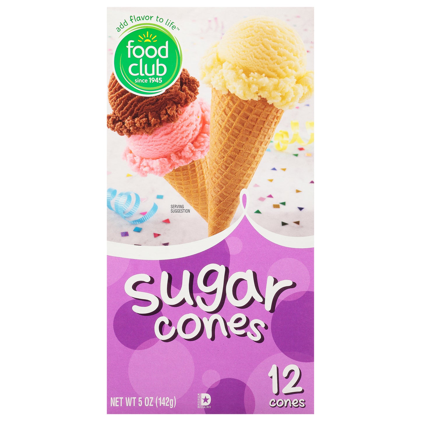 Food Club Sugar Cones 12 ea