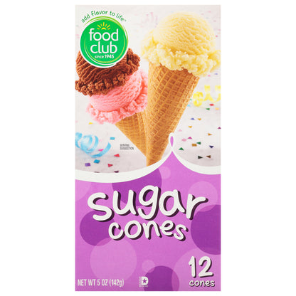Food Club Sugar Cones 12 ea