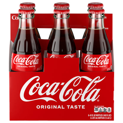 Coca-Cola Glass Bottles, 8 fl oz, 6 Pack