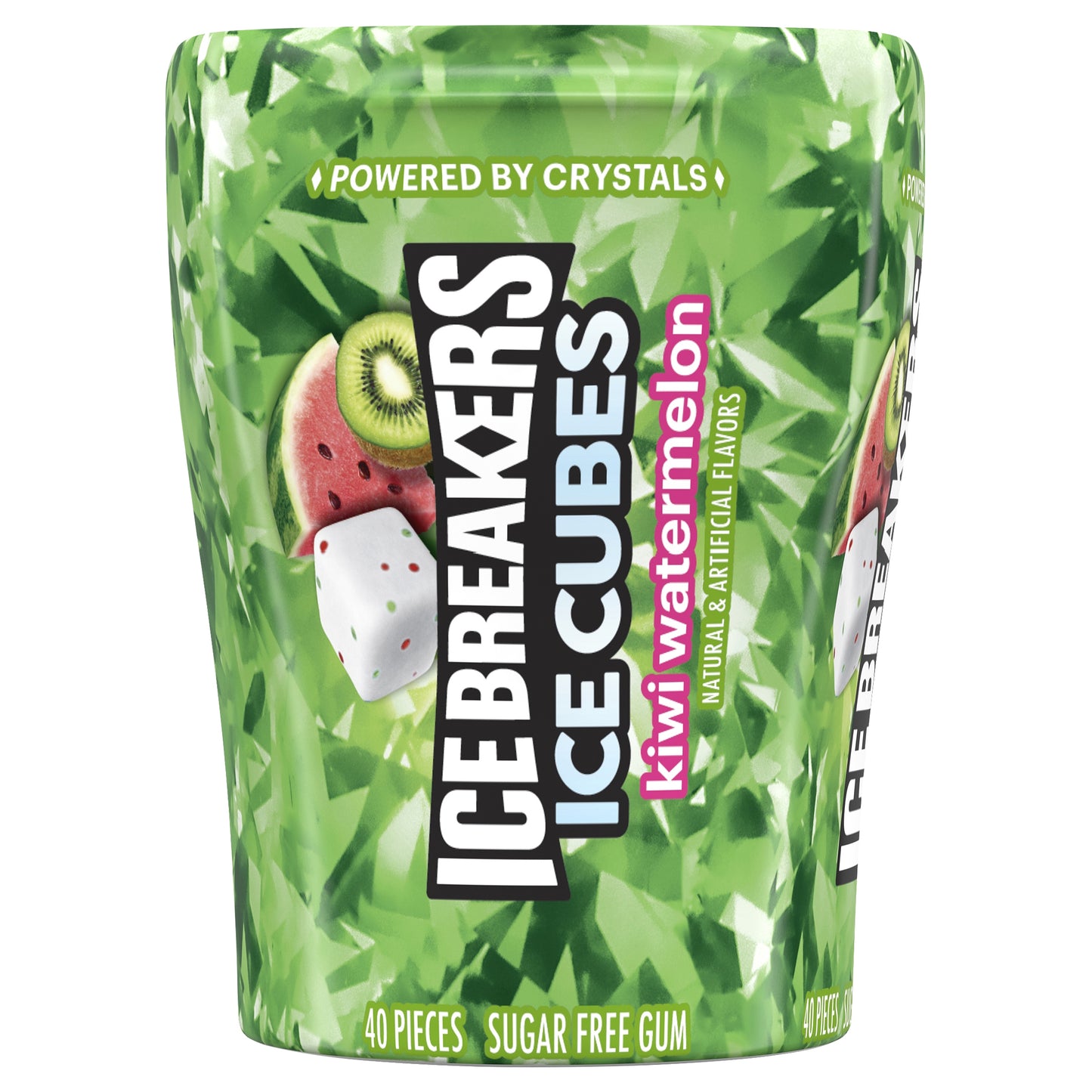ICE BREAKERS Ice Cubes Kiwi Watermelon Sugar Free Chewing Gum Bottle, 3.24 oz (40 Pieces)