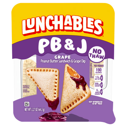 Lunchables PB&J Peanut Butter Sandwich & Grape Dip, 2.27 oz Pack