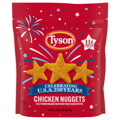 Tyson Chicken Nuggets, Celebrating USA 250 Years, Fully Cooked Frozen Appetizers, 27 oz