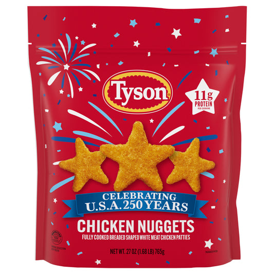 Tyson Chicken Nuggets, Celebrating USA 250 Years, Fully Cooked Frozen Appetizers, 27 oz