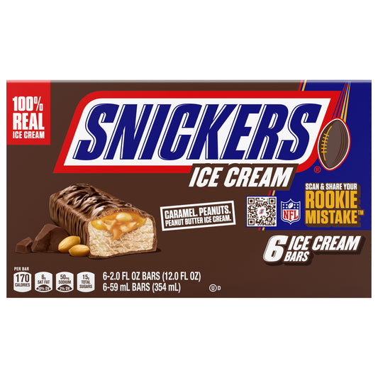 SNICKERS Ice Cream Bars, 6-Count Box