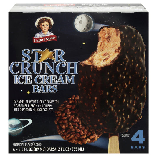 Little Debbie Star Crunch Caramel Ice Cream Bars 4 - 3.0 fl oz Bars