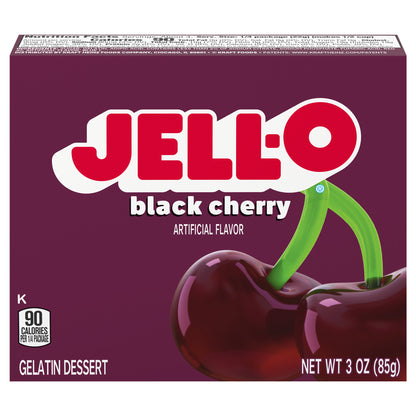 Jell-O Black Cherry Artificially Flavored Gelatin Dessert Mix, 3 oz Box