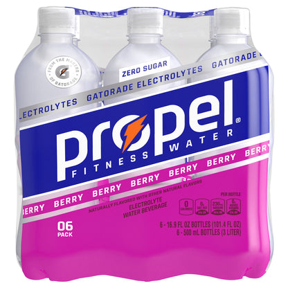 Propel Zero Sugar Electrolyte Water Beverage Berry 16.9 Fl Oz 6 Count