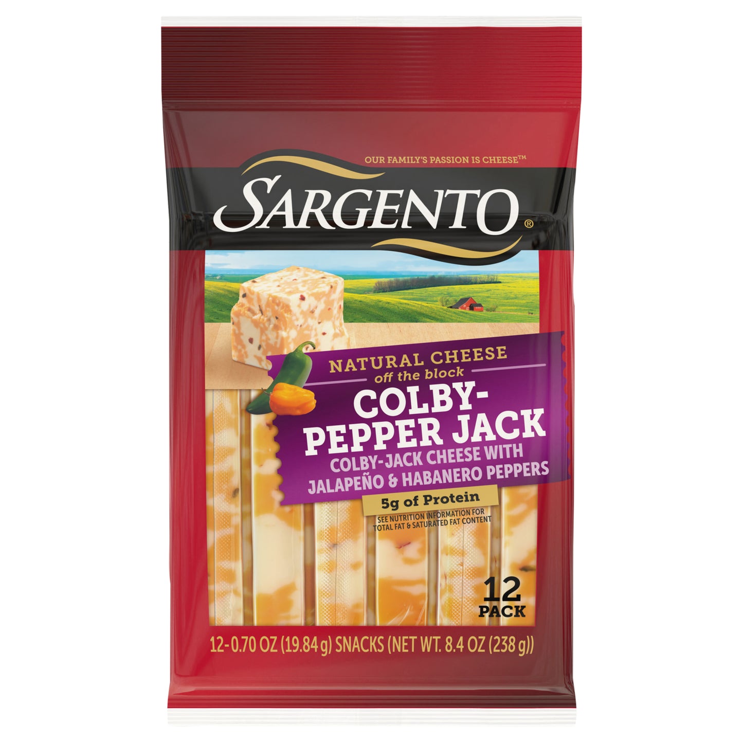 Sargento® Colby-Pepper Jack Natural Cheese Snack Sticks, 12-Count