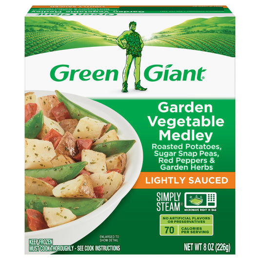Green Giant Simply Steam Garden Vegetable Medley, Lightly Sauced Frozen Vegetable Mix, 8 OZ