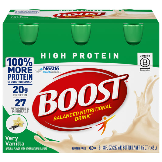 Boost High Protein Balanced Very Vanilla Nutritional Drink 6 - 8 fl oz Bottles