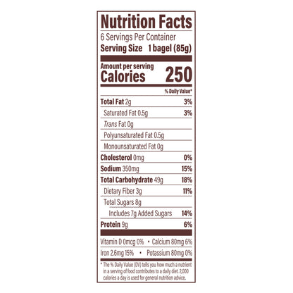 Thomas' Blueberry Bagels, 6 count, 18 oz