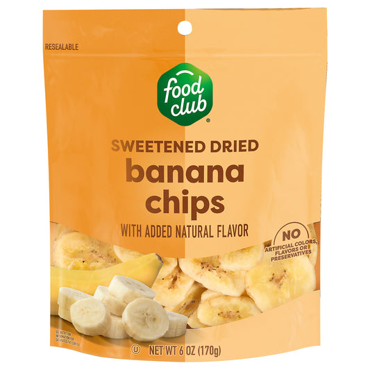 Food Club Sweetened Dried Banana Chips 6 oz