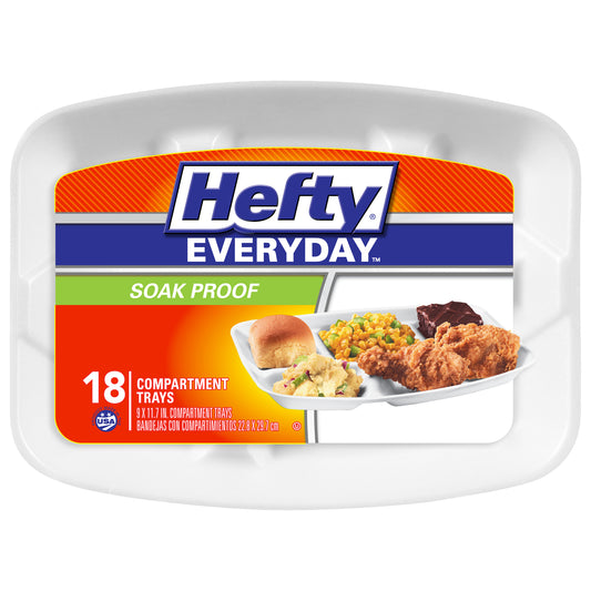 Hefty Everyday Compartment Trays 18 ea