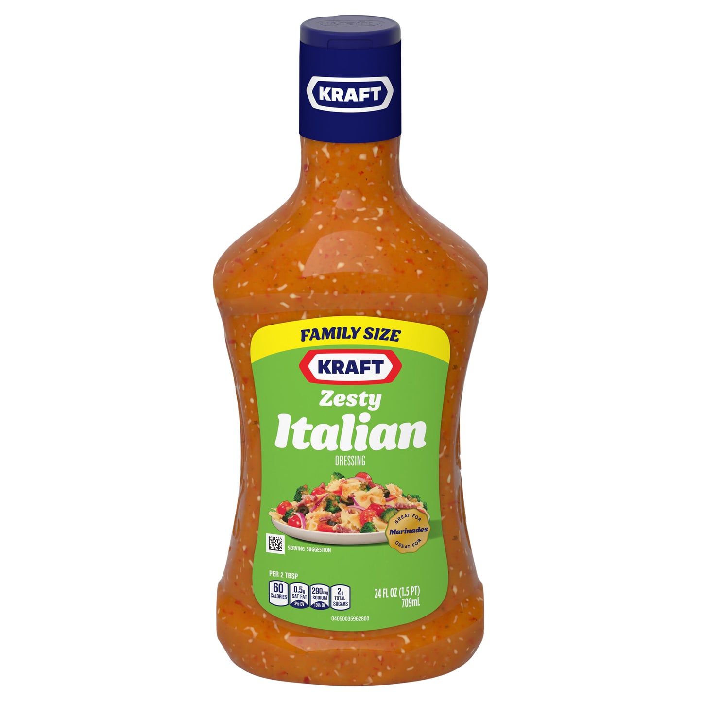 Kraft Zesty Italian Salad Dressing Family Size, 24 fl oz Bottle
