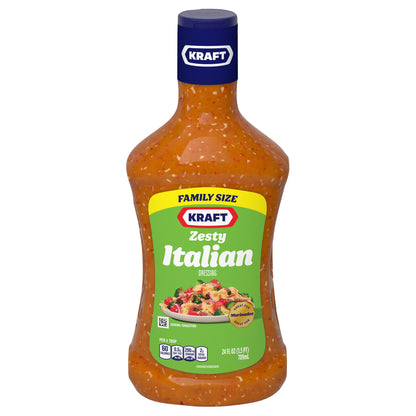 Kraft Zesty Italian Salad Dressing Family Size, 24 fl oz Bottle