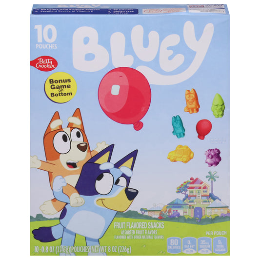 Bluey Fruit Flavored Snacks 10 - 0.8 oz Pouches