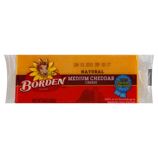 Borden Cheese 8 oz - MEDIUM CHEDDAR CHEESE
