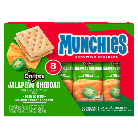 Munchies Sandwich Crackers Doritos Jalapeno Cheddar Artificially Flavored 1.38 Oz 8 Count