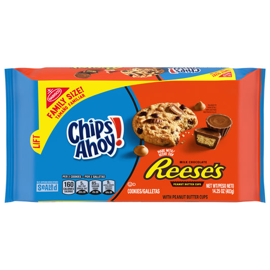 CHIPS AHOY! Reese’s Peanut Butter Cup Chocolate Chip Cookies, Family Size, 14.25 oz