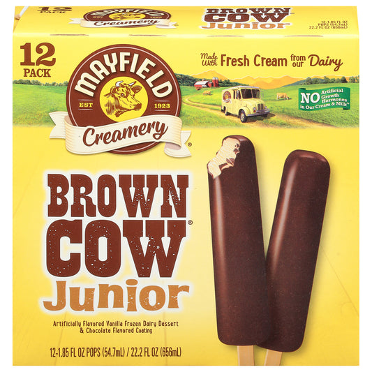 Mayfield Creamery Junior Brown Cow Pops 12 - 1.85 fl oz Pops