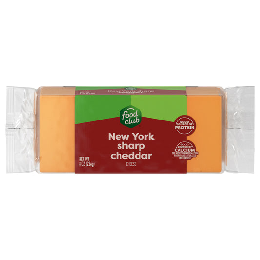 Food Club New York Sharp Cheddar Cheese 8 oz
