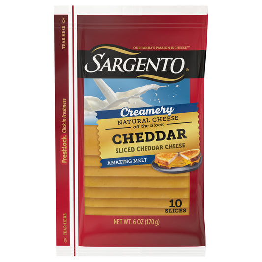 Sargento® Creamery Sliced Natural Cheddar Cheese, 10 slices
