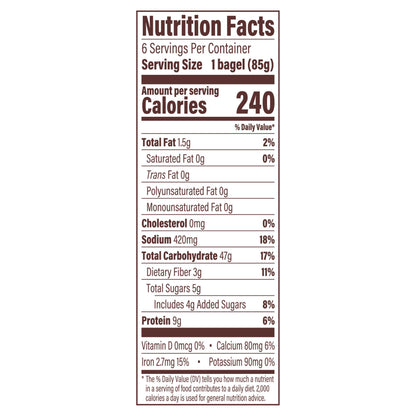 Thomas' Sourdough Bagels, 6 count, 18 oz