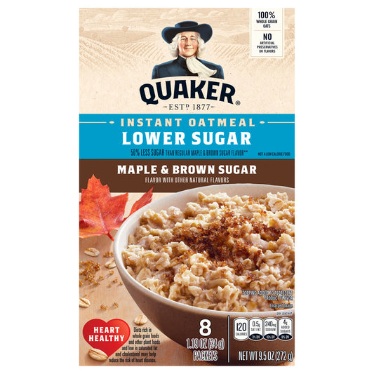 Quaker Instant Oatmeal Maple & Brown Sugar 1.19 Oz 8 Count