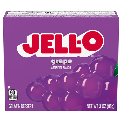 Jell-O Grape Artificially Flavored Gelatin Dessert Mix, 3 oz Box