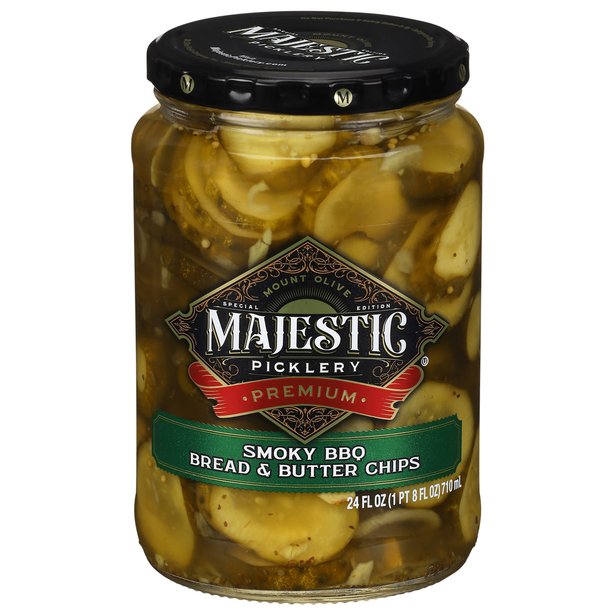 Majestic Picklery Premium Smoky BBQ Bread & Butter Pickle Chips - 24 fl oz jar