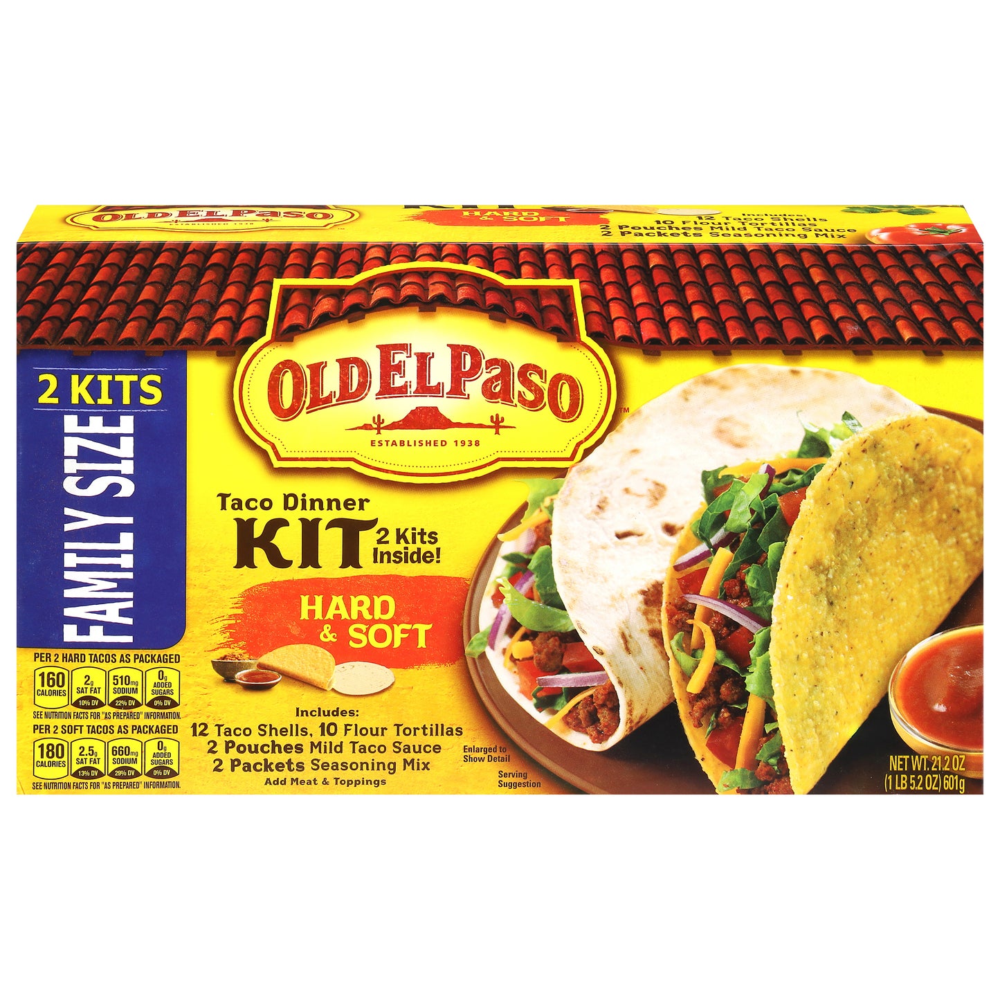 Old El Paso Hard & Soft Taco Dinner Kit Family Size 2 Kits