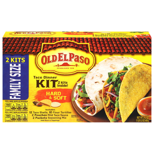 Old El Paso Hard & Soft Taco Dinner Kit Family Size 2 Kits